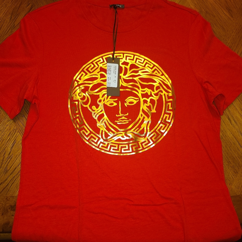 Versace red cotton t-shirt